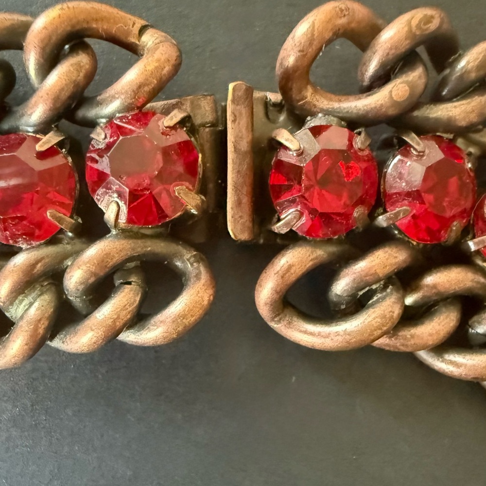 Juliana | Delizza & Elster for Alexis Kirk - Red Rhinestone Statement Necklace - Picture 5 of 10